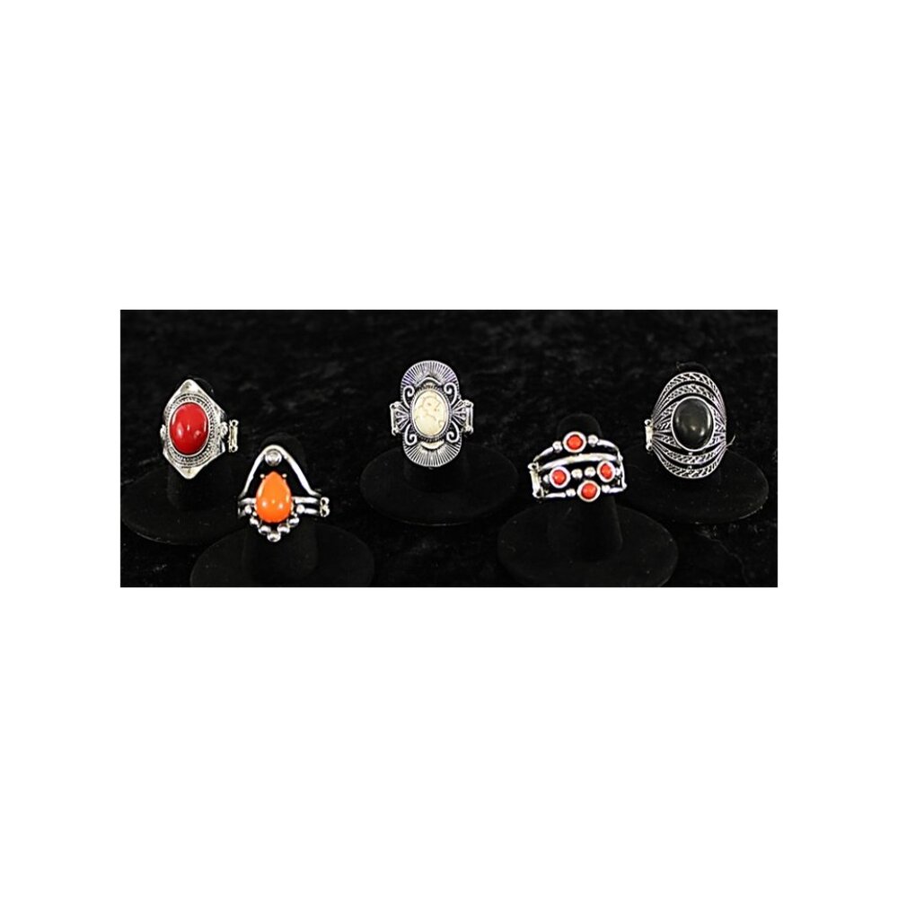 Paparazzi Women’s Statement Rings – Stretch Band – Lot of 5 – New